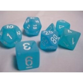 Chessex: Frosted Carribean Blue/White 7-Die Set