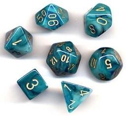 Chessex: Phantom Teal/Gold 7-Set Dice