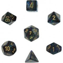 Chessex: Lustrous Shadow/Gold 7-Set Dice