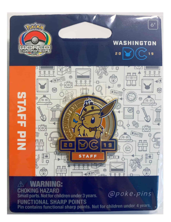 Pokemon 2019 World Championship Staff Pin - Eevee