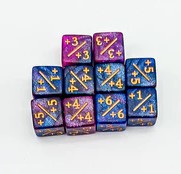 Mystery Dice Goblin - Counter Dice +/+ Shimmer Purple/Dark Blue