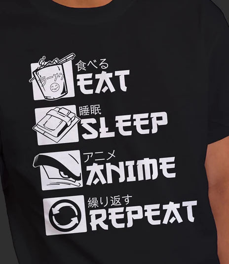 Eat Sleep Anime T Shirt 2XL