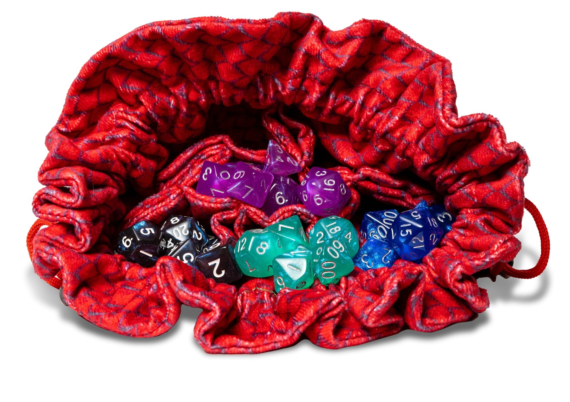 FanRoll: Velvet Compartment Dice Bag Dragon Storm - Red Dragon Scales