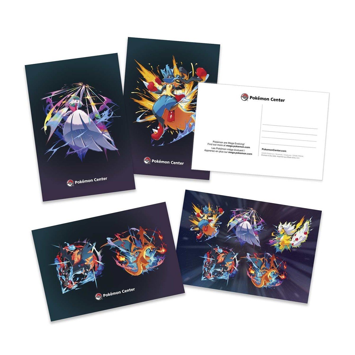 Pokemon Center - 2025 Mega Evolution Postcards NAIC 2025 Exclusive