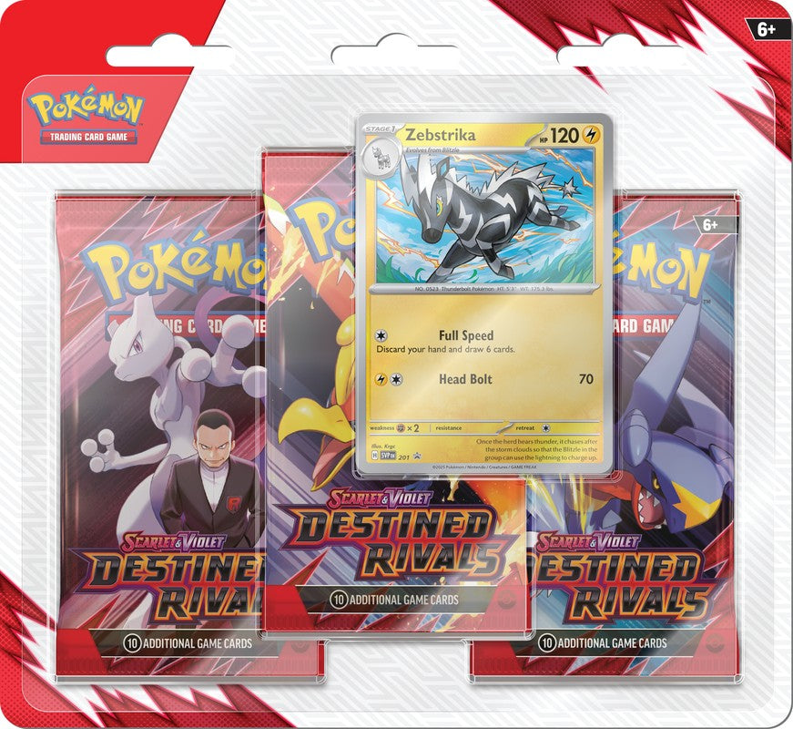Pokemon TCG: Scarlet & Violet SV10 - Destined Rivals 3-Pack Blisters