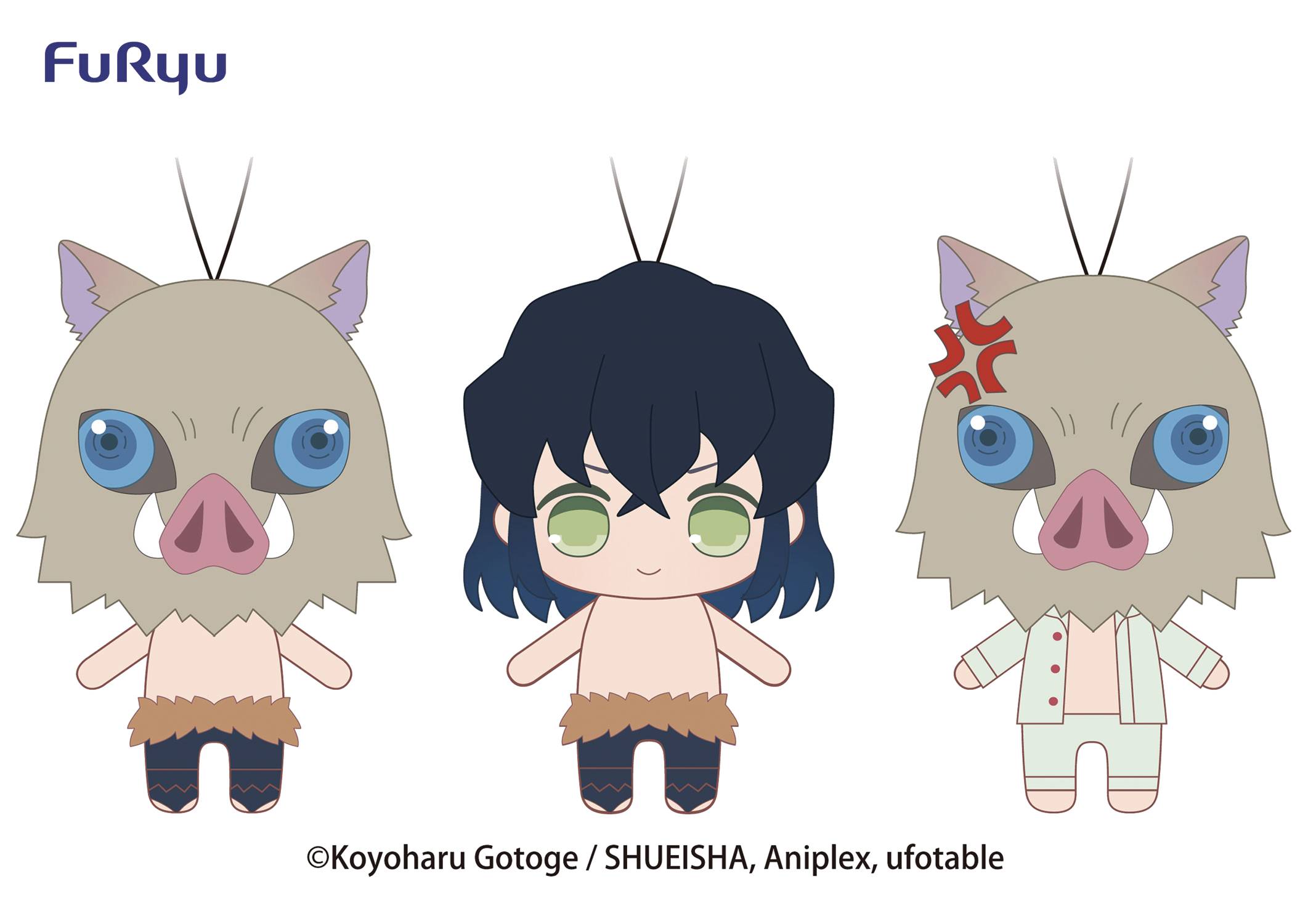 Demon Slayer Kimetsu Inosuke Plush Toy 3Pc Set