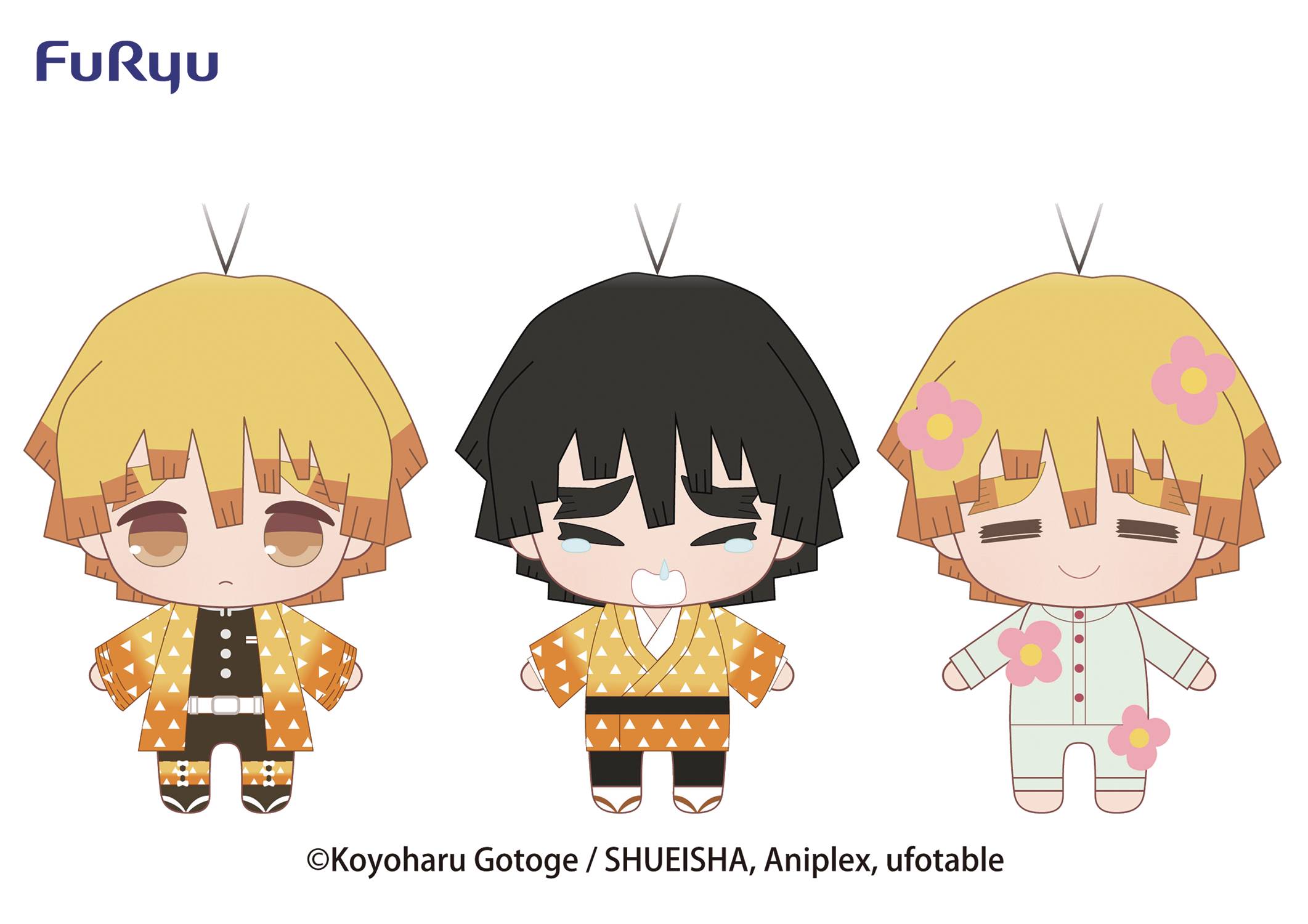 Demon Slayer Kimetsu Zenitsu Plush Toy 3Pc Set