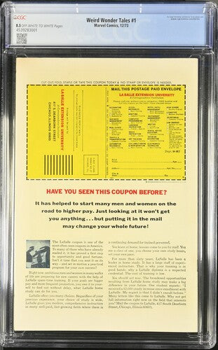 Weird Wonder Tales #1 CGC 8.5