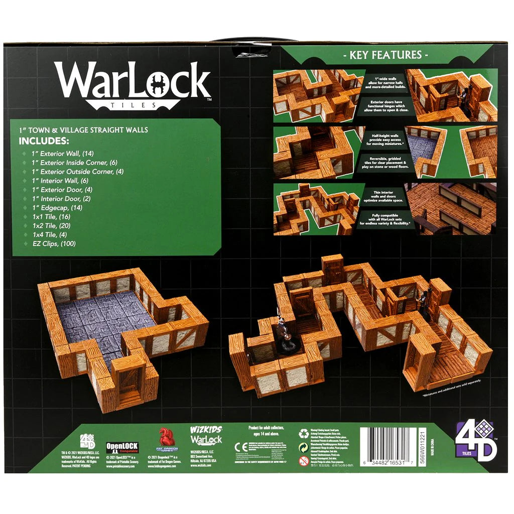 Warlock Tiles - Town & Village (1in Straight Walls Expansion)