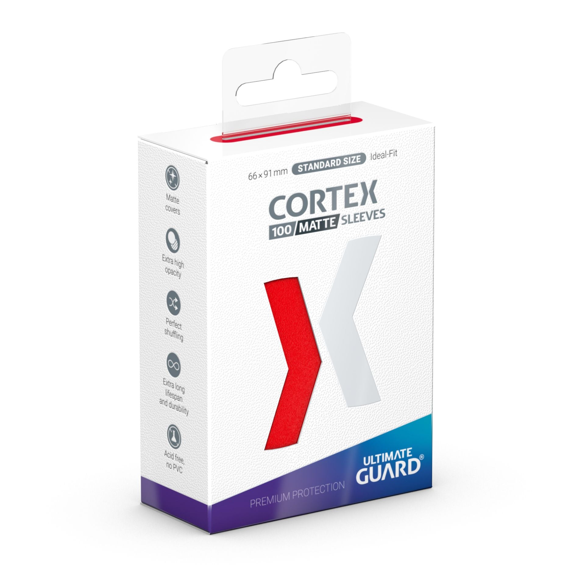 Ultimate Guard - Matte Cortex Sleeves - Standard Size - Red