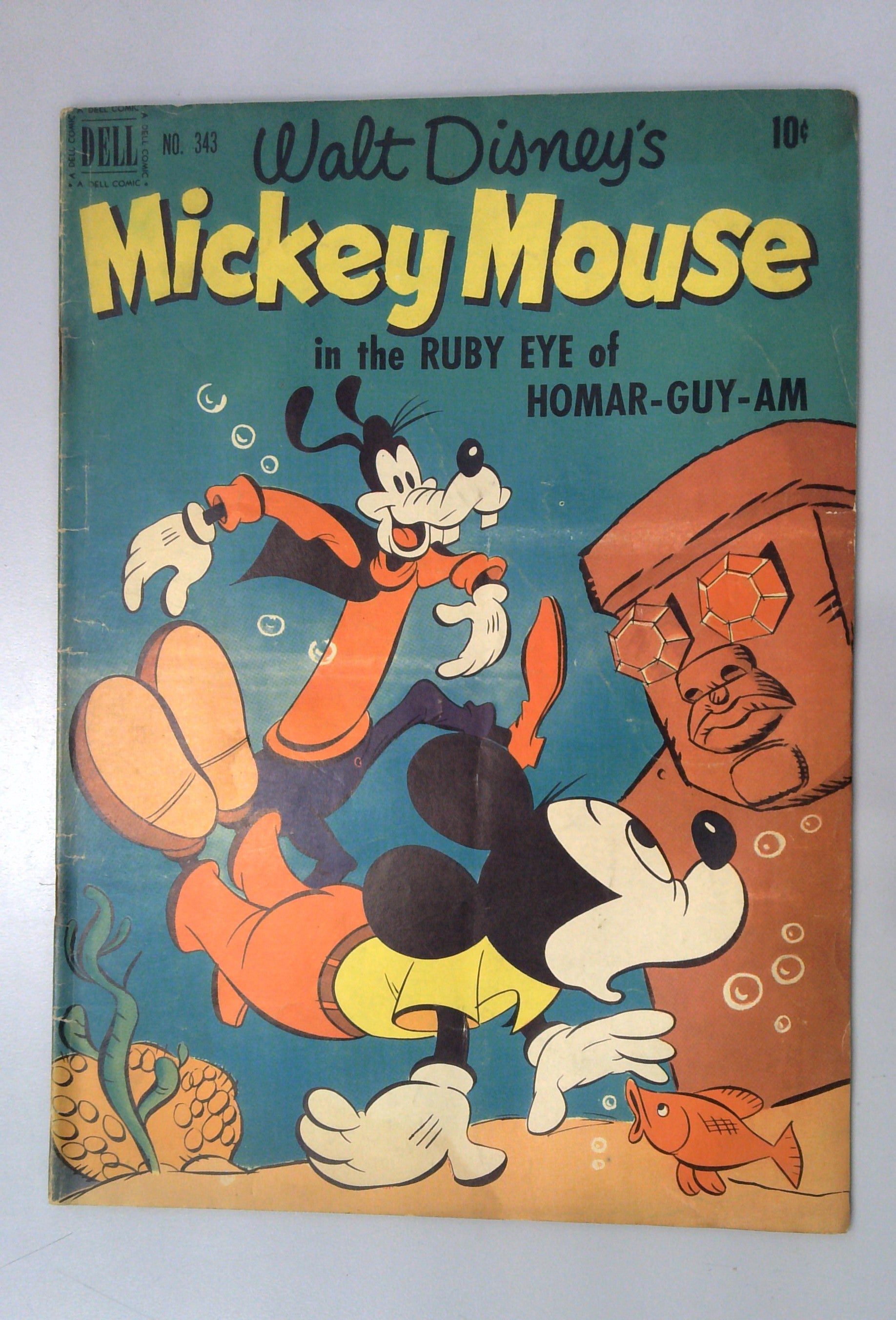 Walt Disney's Mickey Mouse in the Ruby Eye of Homar-Guy-Am (Four Color #343) 1951 Dell Comic G/ 3.0