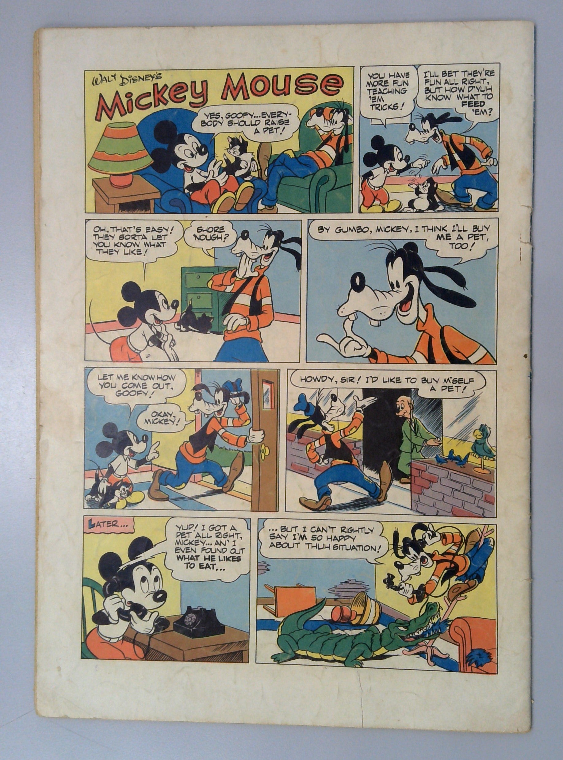 Walt Disney's Mickey Mouse and Yukon Gold (Four Color #334) 1951 Dell Comic G+ 2.5