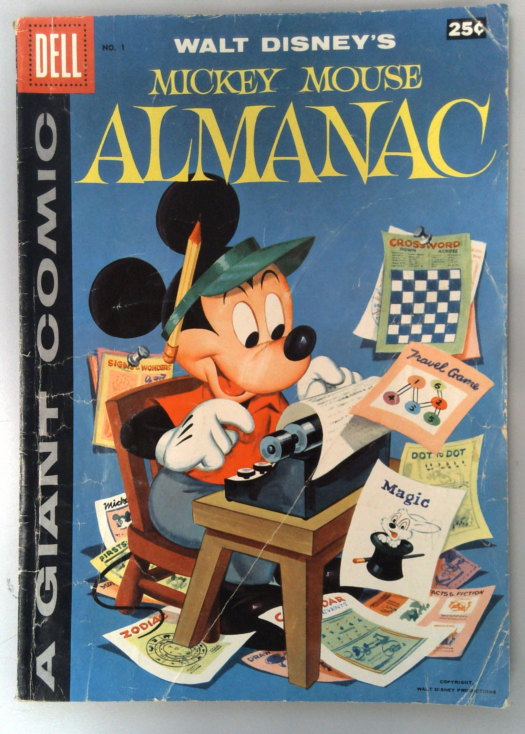Walt Disney's Mickey Mouse Almanac #1 1957 Dell Comic G- 1.8