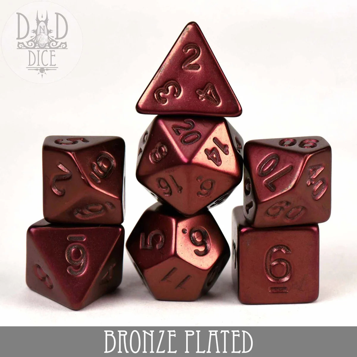 Bronze Plated 7pc Dice Set