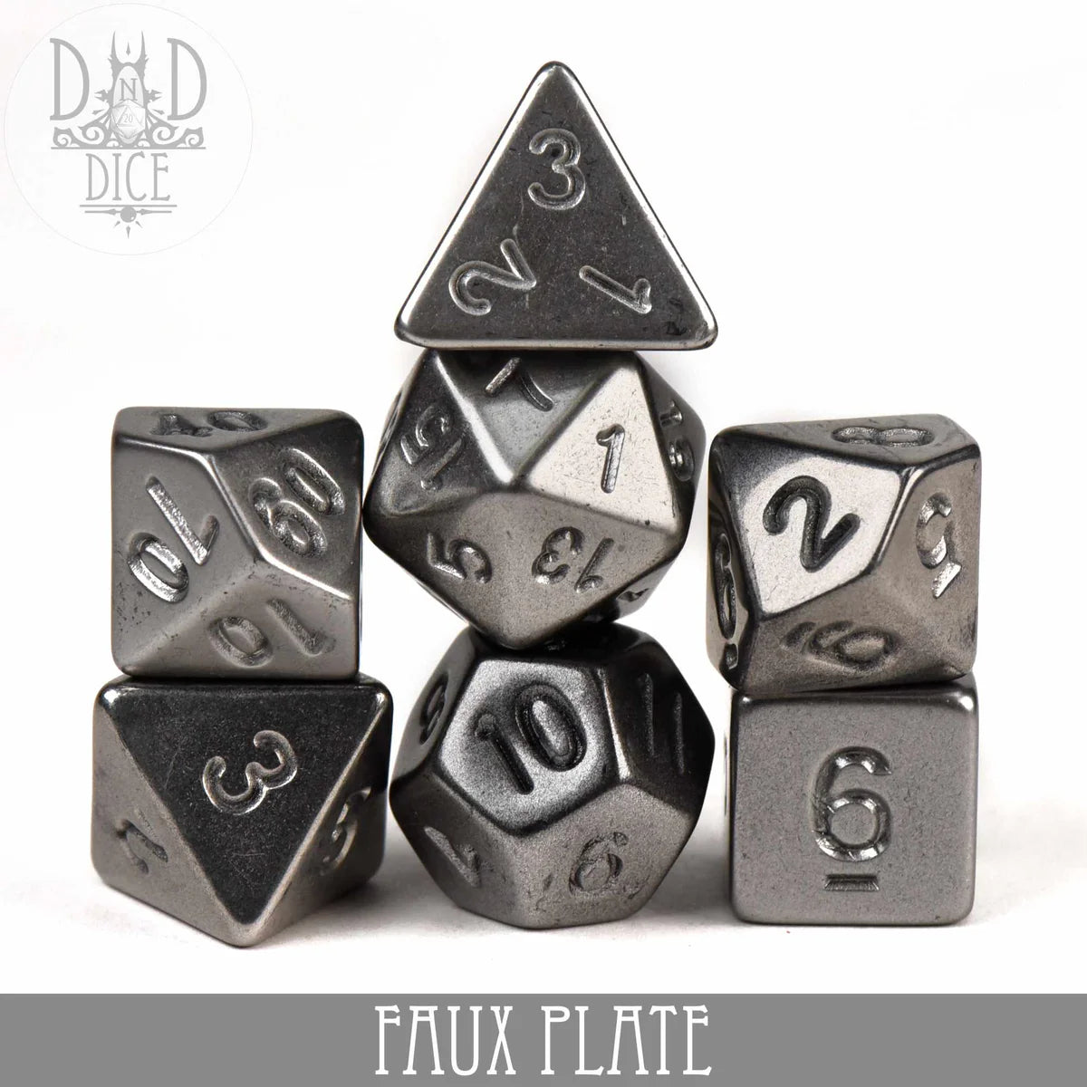 Faux Plate 7pc Dice Set