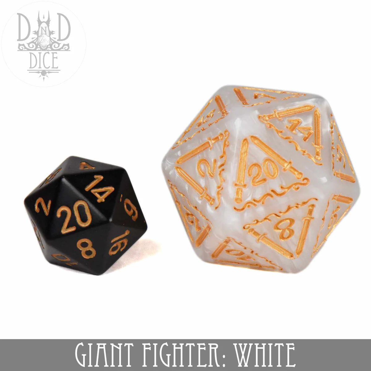 Giant Fighter White (Oversize) 7pc Dice Set