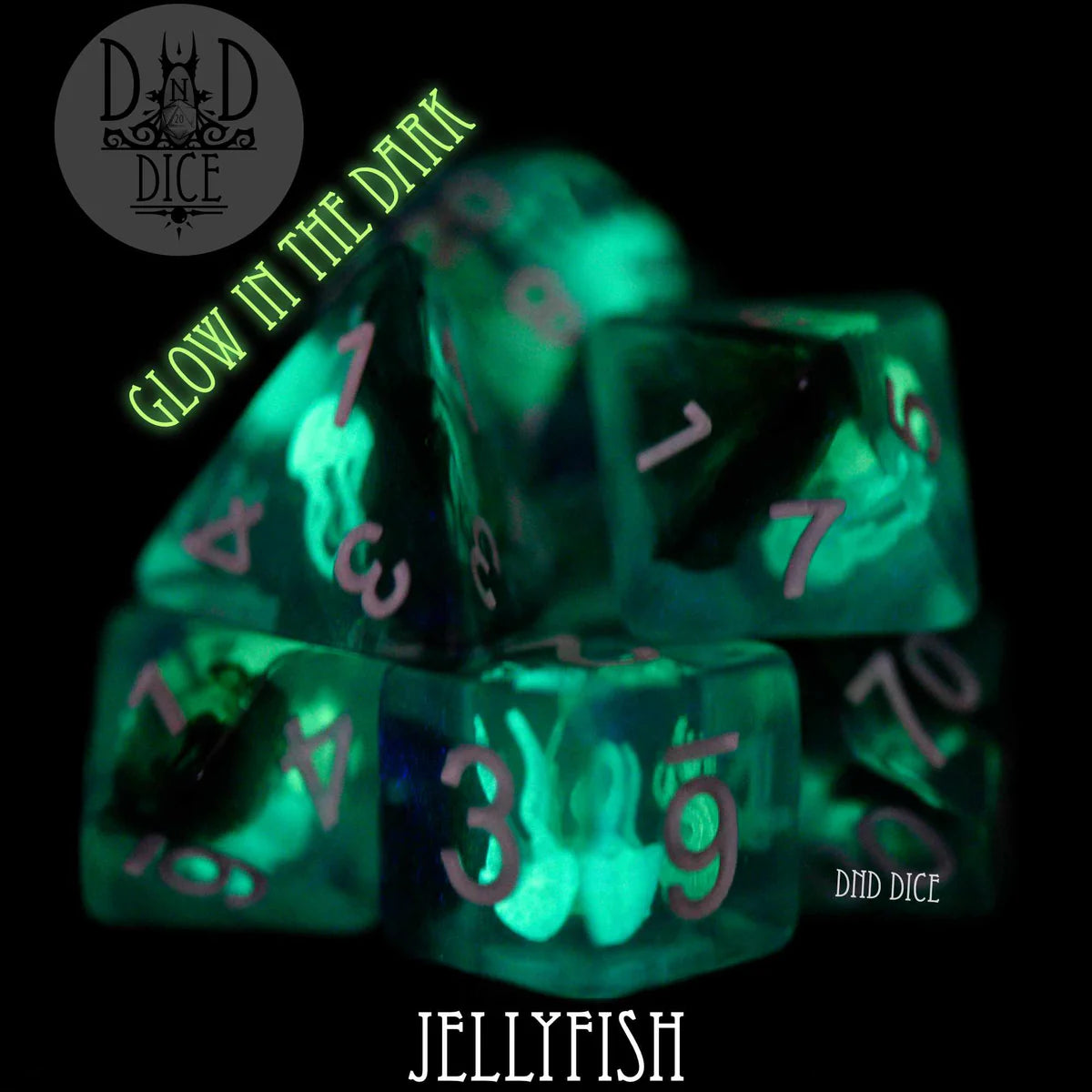 Jellyfish (Glow) 7pc Dice Set
