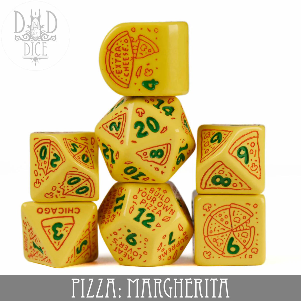 Pizza Margherita 7pc Dice Set
