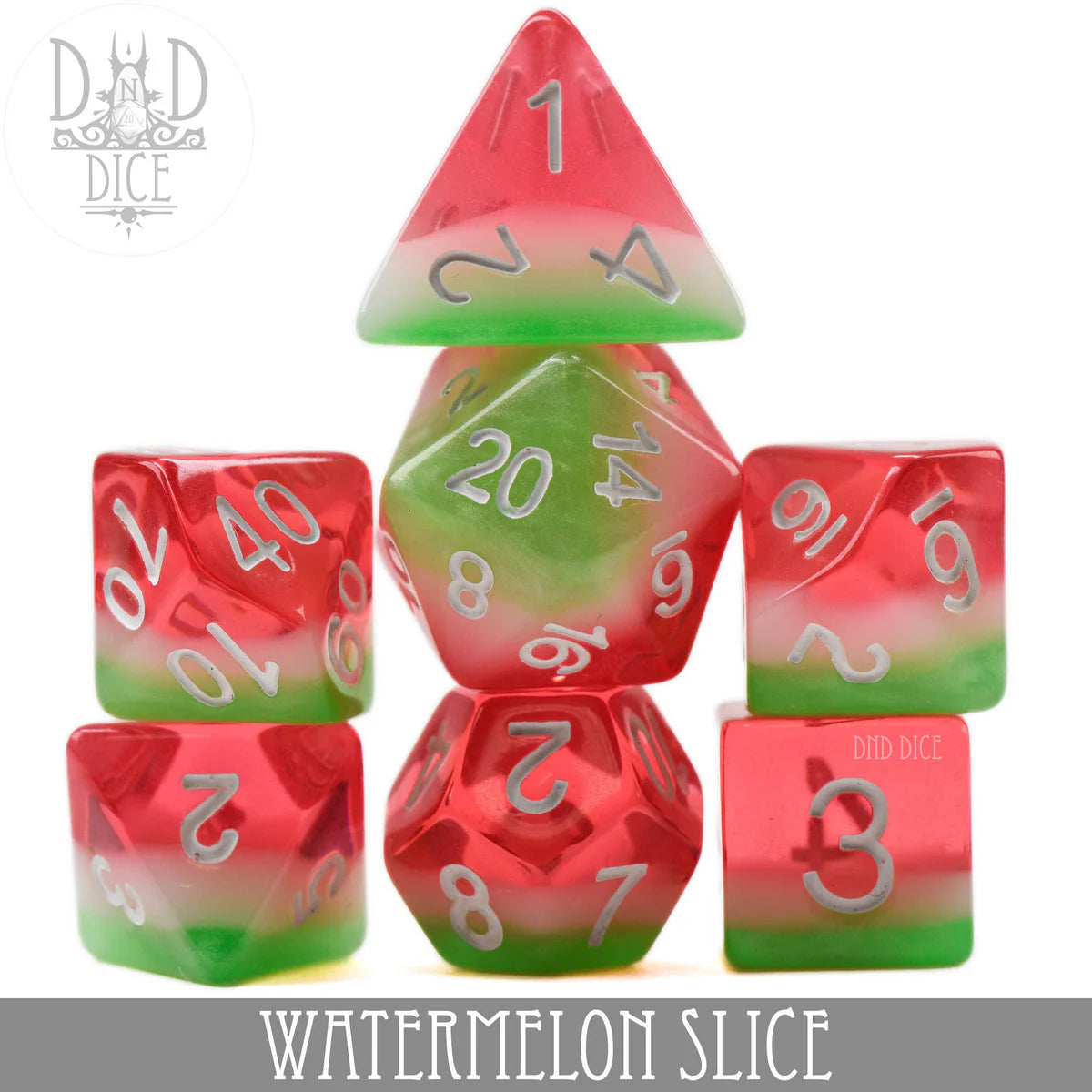 Watermelon Slice 7pc Dice Set