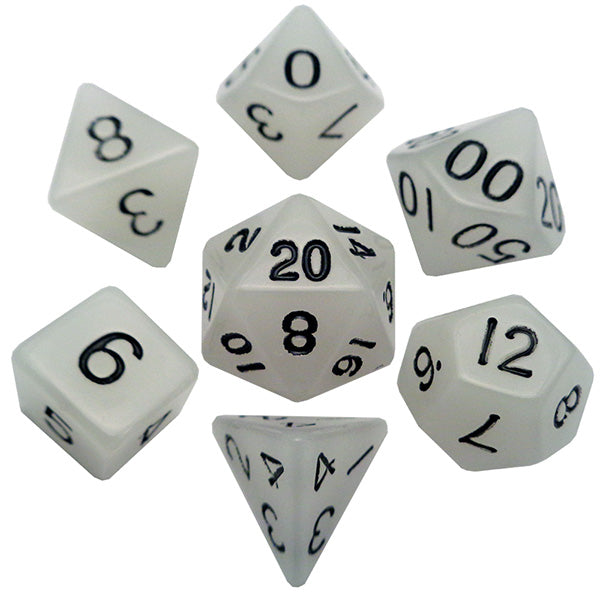 7-Die Set Glow: Clear/Black
