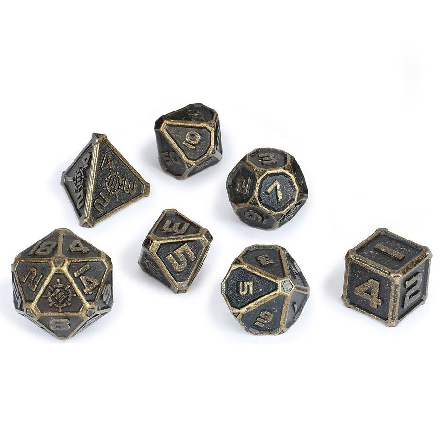 7-Set Enhance: Metal Dice Set with Case and Dice Bag