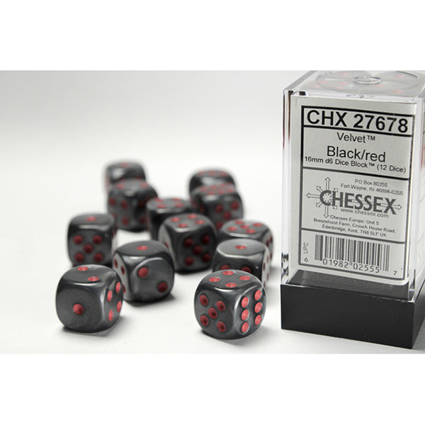 16mm 12d6 Velvet: Black/Red