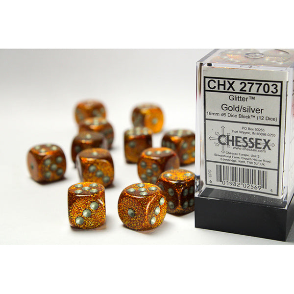 6mm 12d6 Glitter: Gold/Silver
