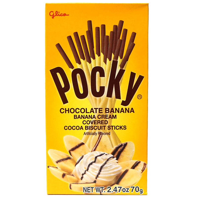 GLICO Pocky Banana Cream Covered Chocolate Biscuit Sticks 70g