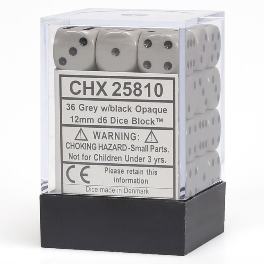 Chessex: Opaque Grey 12Mm D6 Dice