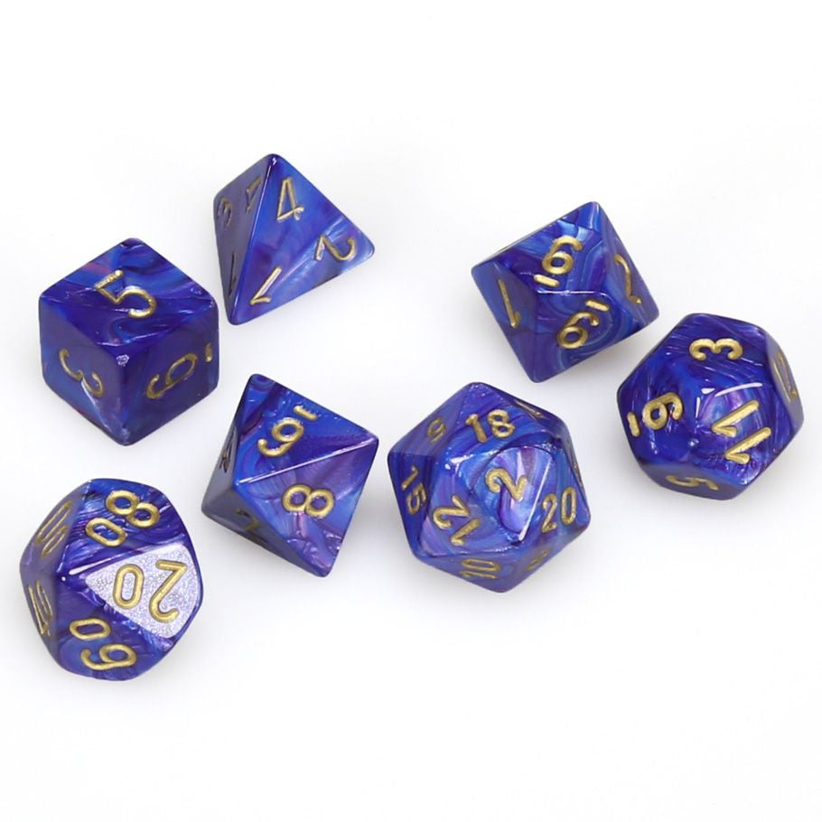 Chessex: Lustrous Purple/Gold 7-Set Dice
