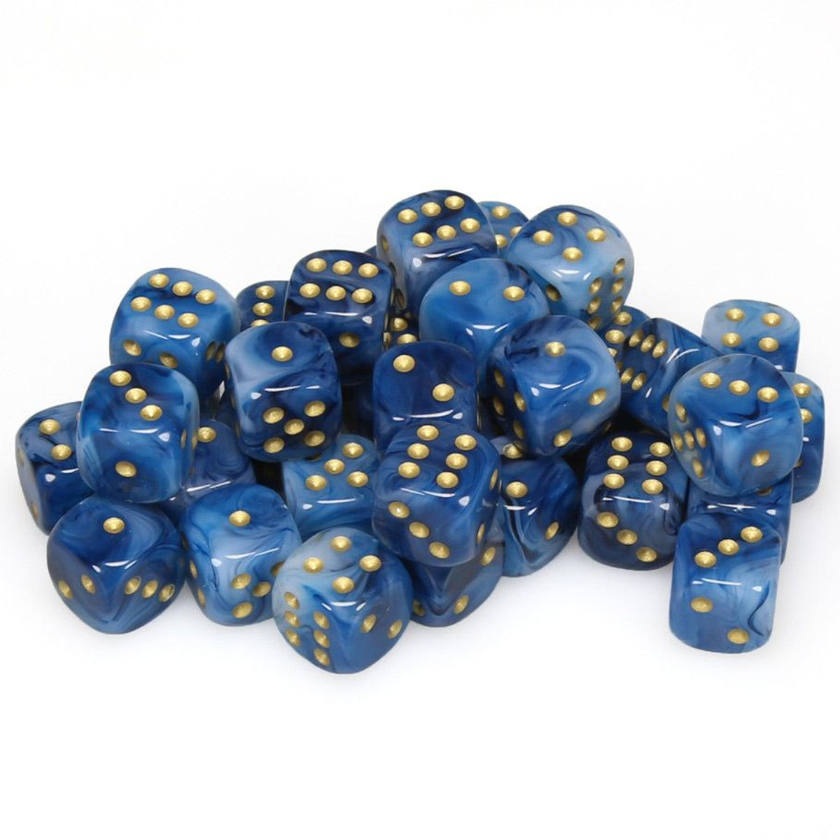 Chessex: Phantom Teal/Gold 12mm D6 Dice (36)