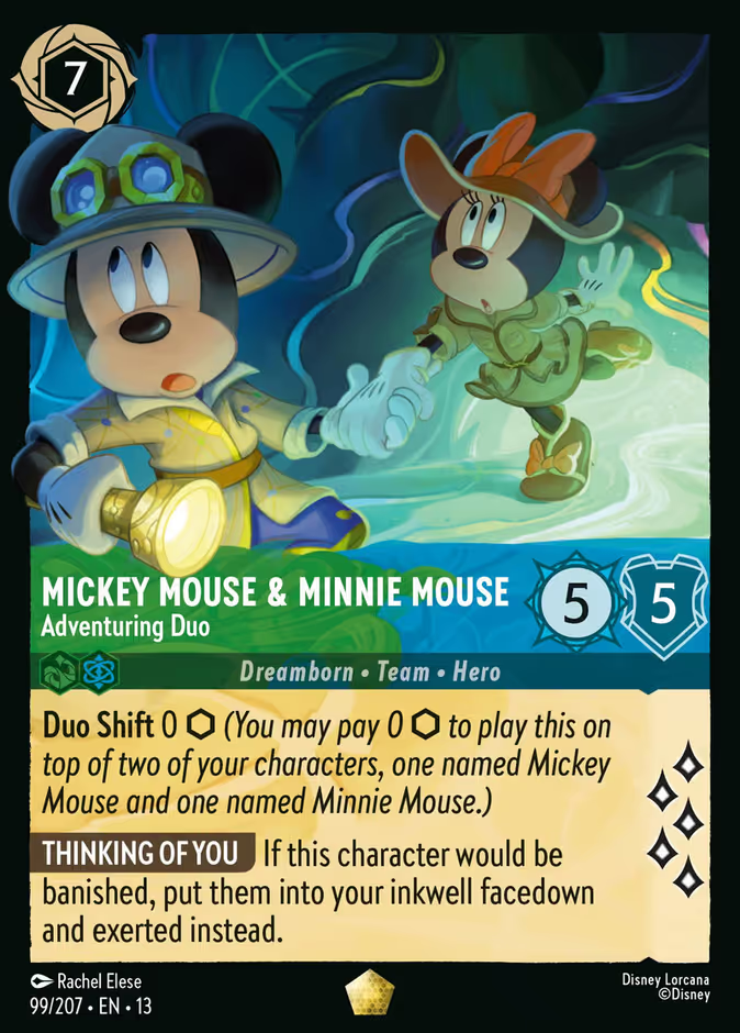 Mickey Mouse & Minnie Mouse - Adventuring Duo - 99/207 - Cold Foil