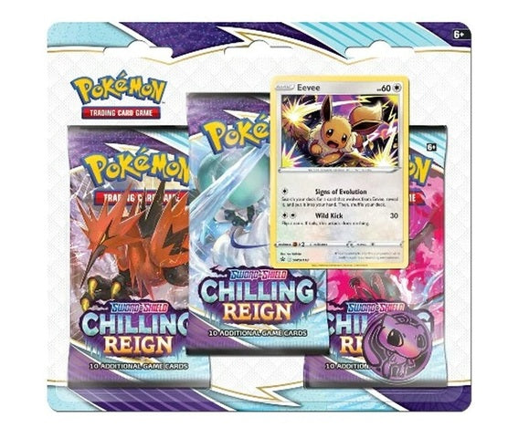 Sword & Shield - Chilling Reign 3-Pack Blister - Eevee