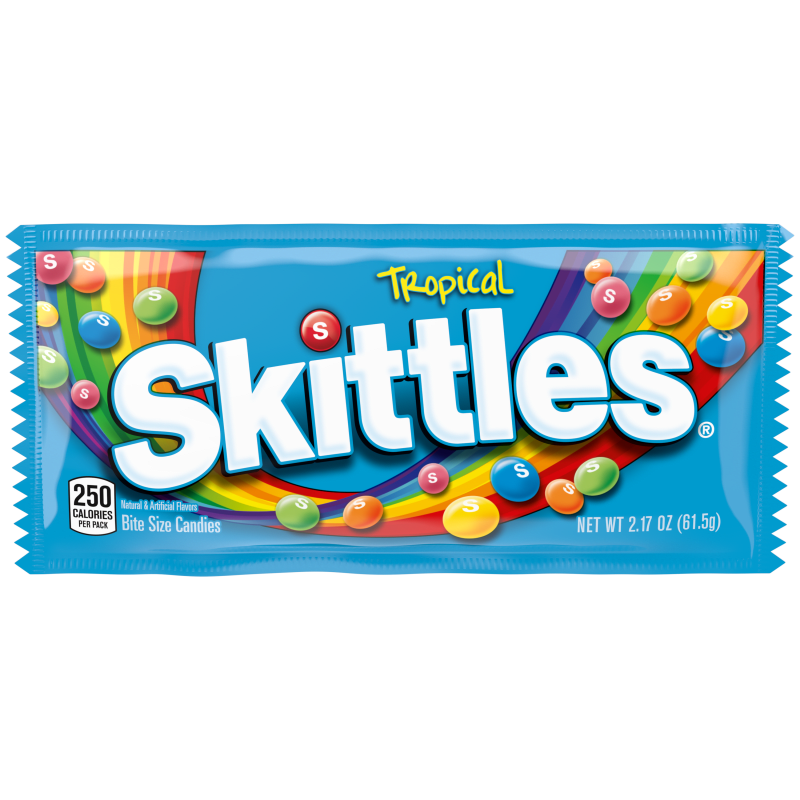 Skittles Tropical Fruity Chewy Candy Full Size 2.17 oz.