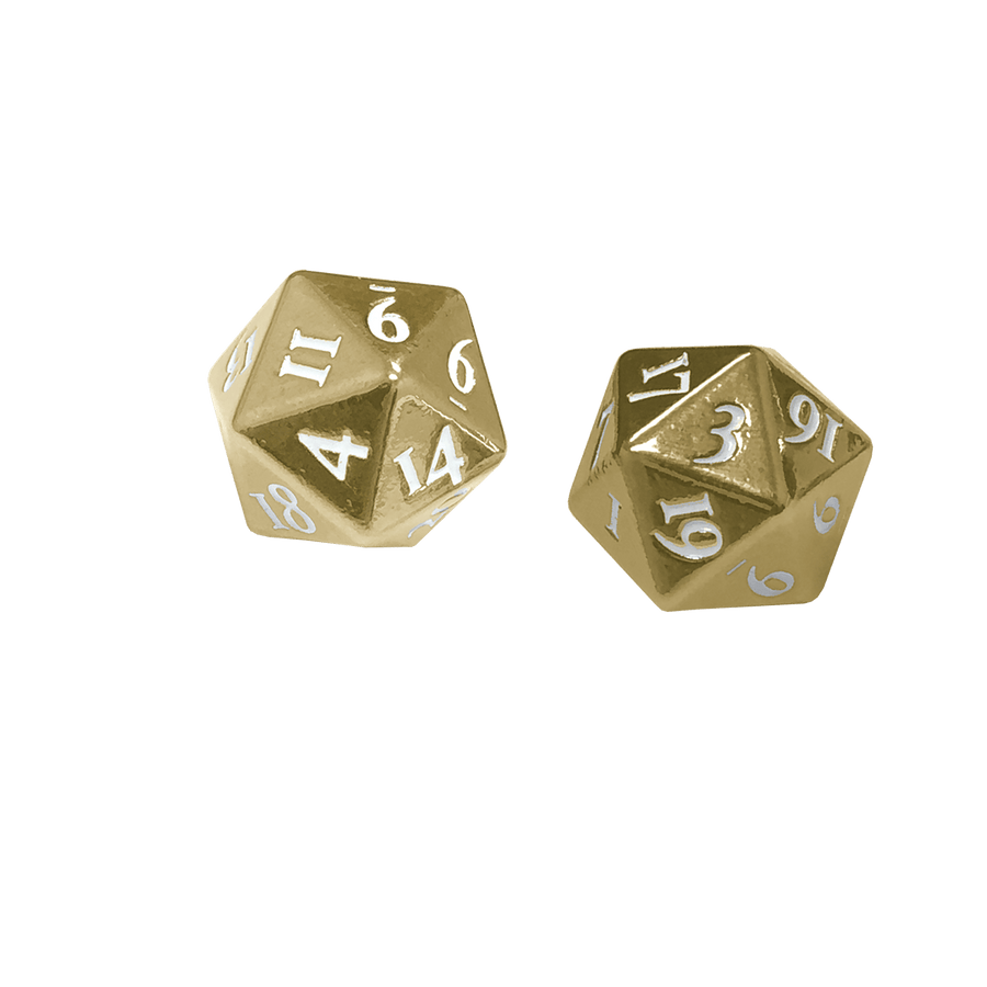 Ultra Pro - d20 2-Dice Set - Heavy Metal - Gold