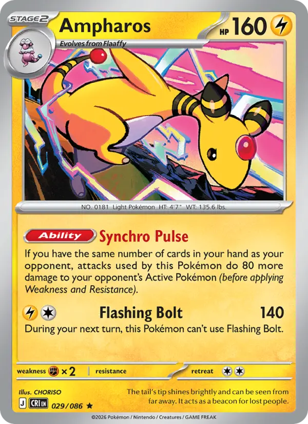 Ampharos  - 029/086 - Reverse Holofoil