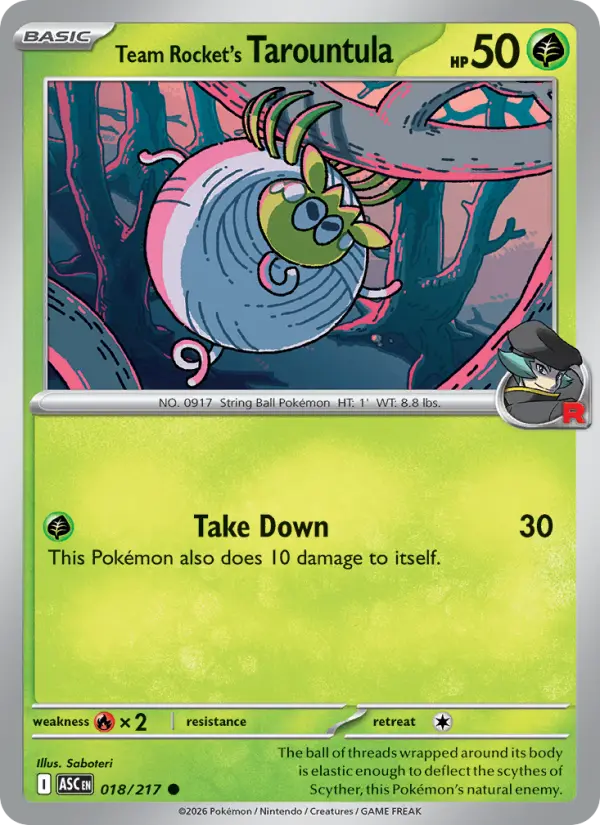 Team Rocket's Tarountula - 018/217