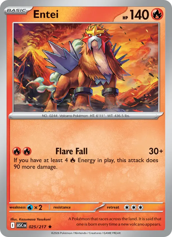 Entei (Quick Ball) - 025/217 - Reverse Holofoil