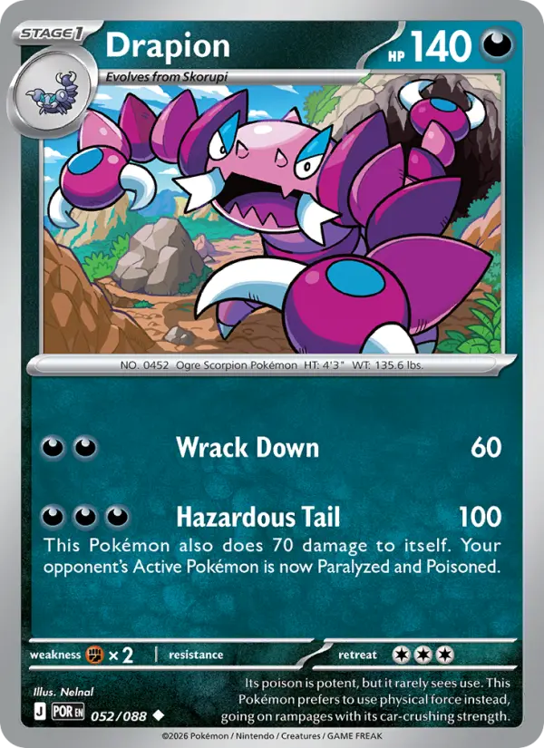 Drapion  - 052/088 - Reverse Holofoil