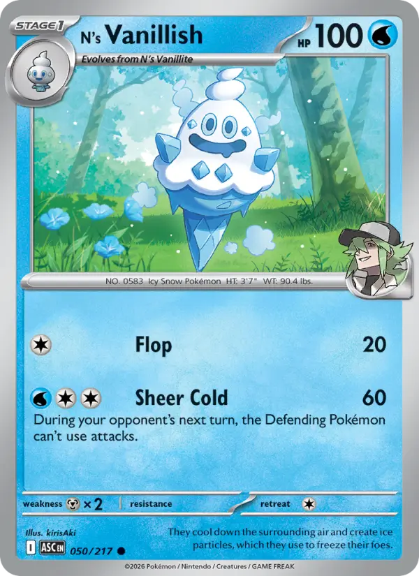N's Vanillish (Poke Ball) - 050/217 - Reverse Holofoil