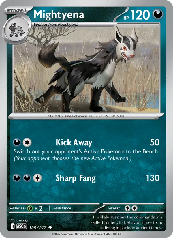 Mightyena  - 129/217 - Reverse Holofoil