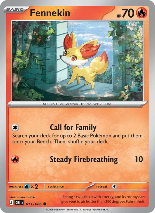 Fennekin - 011/086 - Reverse Holofoil