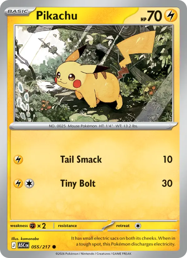 Pikachu (Friend Ball) - 055/217 - Reverse Holofoil