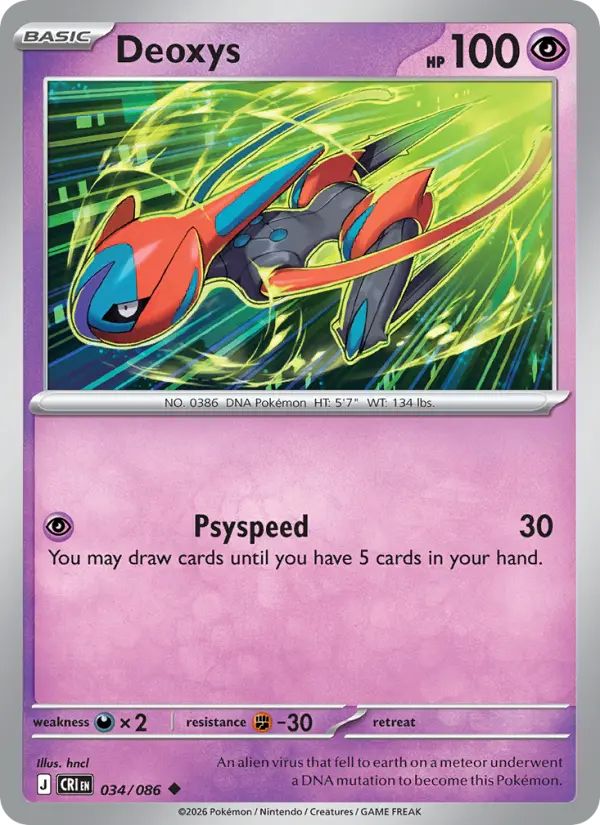 Deoxys  - 034/086 - Reverse Holofoil