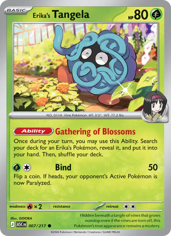 Erika's Tangela  - 007/217 - Reverse Holofoil