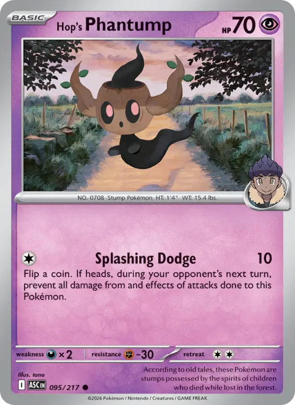 Hop's Phantump (Poke Ball) - 095/217 - Reverse Holofoil