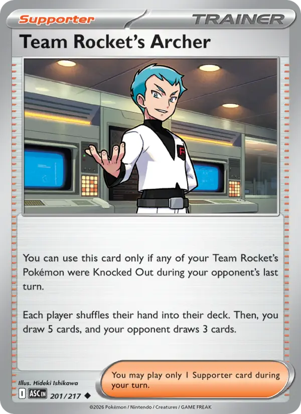Team Rocket's Archer - 201/217 - Reverse Holofoil