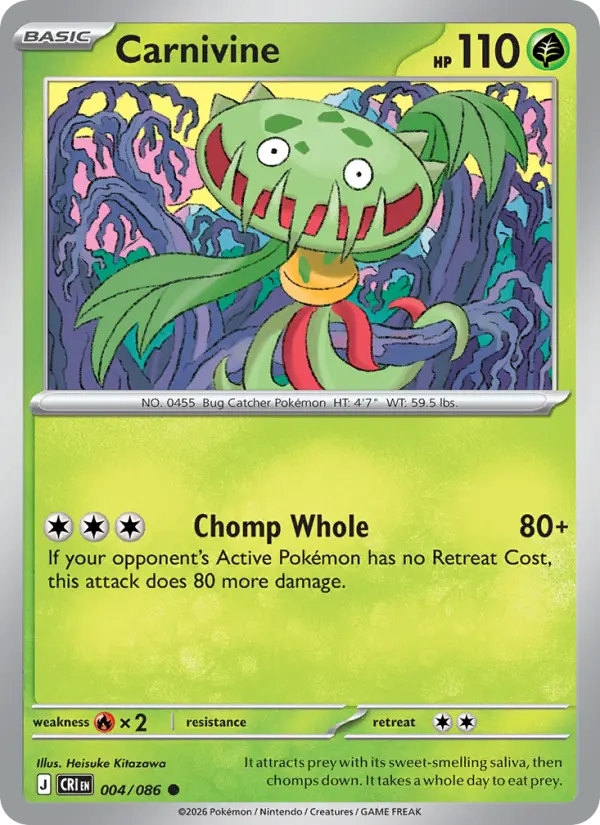 Carnivine - 004/086 - Reverse Holofoil