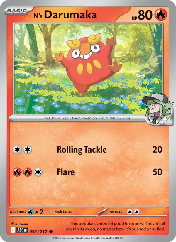 N's Darumaka (Energy Symbol Pattern) - 032/217 - Reverse Holofoil