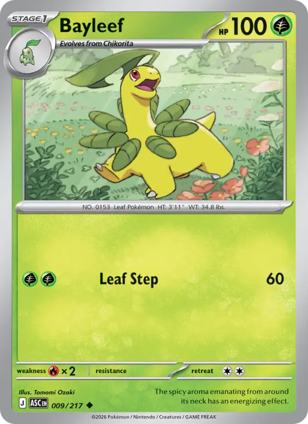 Bayleef (Energy Symbol Pattern) - 009/217 - Reverse Holofoil